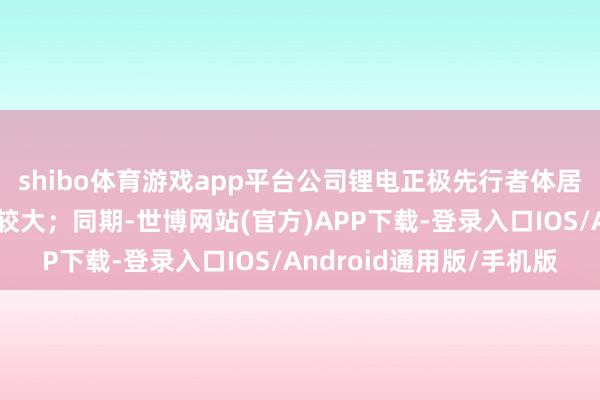 shibo体育游戏app平台公司锂电正极先行者体居品销量同比增长幅度较大；同期-世博网站(官方)APP下载-登录入口IOS/Android通用版/手机版
