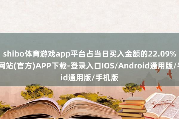 shibo体育游戏app平台占当日买入金额的22.09%-世博网站(官方)APP下载-登录入口IOS/Android通用版/手机版