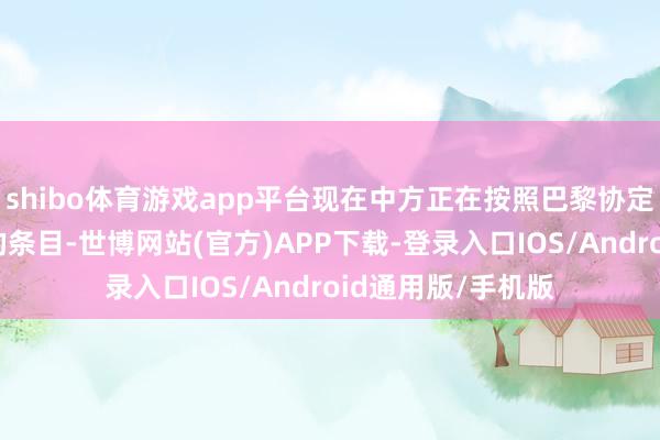 shibo体育游戏app平台现在中方正在按照巴黎协定及初次大众盘货的条目-世博网站(官方)APP下载-登录入口IOS/Android通用版/手机版