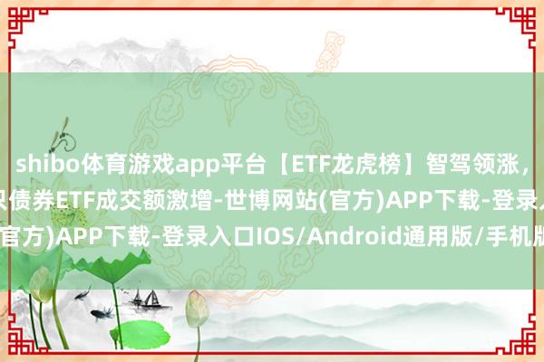 shibo体育游戏app平台【ETF龙虎榜】智驾领涨，“AI+”热度不减！多只债券ETF成交额激增-世博网站(官方)APP下载-登录入口IOS/Android通用版/手机版