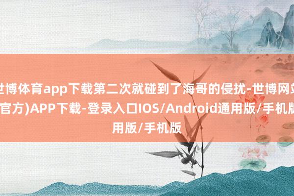 世博体育app下载第二次就碰到了海哥的侵扰-世博网站(官方)APP下载-登录入口IOS/Android通用版/手机版