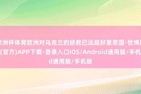 欧洲杯体育欧洲对乌克兰的拯救已远超好意思国-世博网站(官方)APP下载-登录入口IOS/Android通用版/手机版