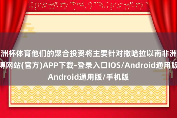 欧洲杯体育他们的聚合投资将主要针对撒哈拉以南非洲和亚洲-世博网站(官方)APP下载-登录入口IOS/Android通用版/手机版