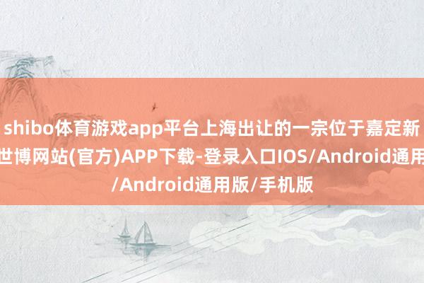 shibo体育游戏app平台上海出让的一宗位于嘉定新城的地块-世博网站(官方)APP下载-登录入口IOS/Android通用版/手机版